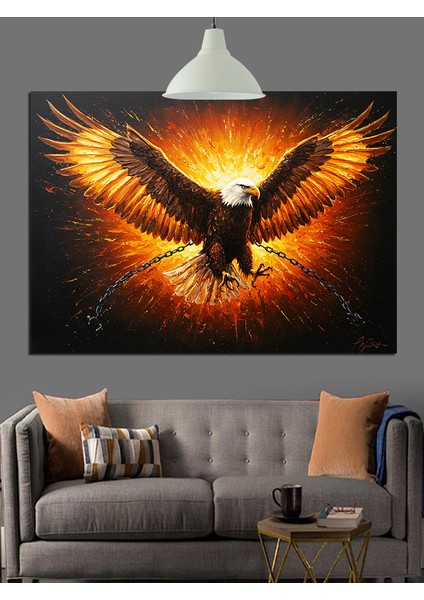 Avlanan Kartalın Hızı Dekoratif Kanvas - Mdf Ahşap Tablo fırsatları