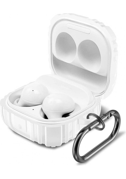 Galaxy Buds Pro 2 ile Uyumlu Kulaklık Kılıf Darbeye Dayanıklı Fundamental Sert Koruyucu Toz ve Kirden Koruyan Galaxy Buds Pro 2 ile Uyumlu Kılıf Beyaz