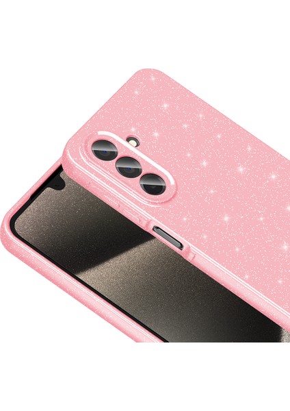 Galaxy A26 Kılıf Kamera Korumalı Simli Lüks Nxxa Koton Kapak - Gümüş fırsatları