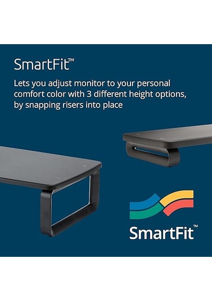 Smartfit Plus Monitör Yükseltici Stand, Ayarlanabilir Yükseklik, 24'' - 36 Kg'a Kadar Monitörler Için, Gri & Siyah, K52786WW fiyatları