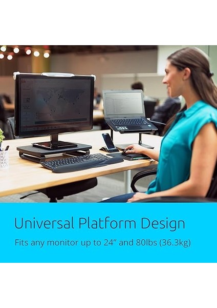 Smartfit Plus Monitör Yükseltici Stand, Ayarlanabilir Yükseklik, 24'' - 36 Kg'a Kadar Monitörler Için, Gri & Siyah, K52786WW modelleri