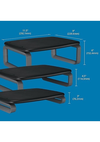 Smartfit Plus Monitör Yükseltici Stand, Ayarlanabilir Yükseklik, 24'' - 36 Kg'a Kadar Monitörler Için, Gri & Siyah, K52786WW indirimleri