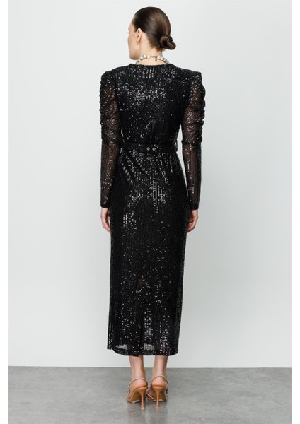 6574 Modailgi Büzgü Detaylı Payet Elbise fırsatları