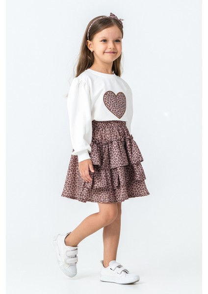 Taşlı Kalp Nakışlı Kız Çocuk 3\'lü Takım - 26K 6341 fiyatları