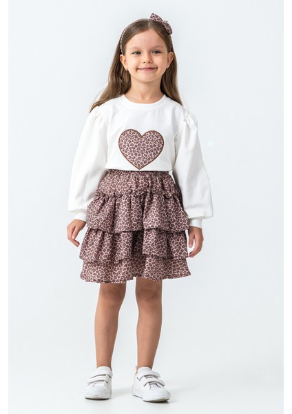 Taşlı Kalp Nakışlı Kız Çocuk 3\'lü Takım - 26K 6341 modelleri