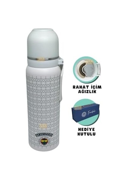 650ML Lisanslı Çift Katlı Paslanmaz Çelik Termos 8 Saat Soğuk Hediye Kutulu Beyaz modelleri