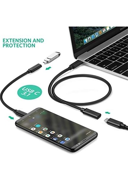 MT01925 Thunderbolt 3 Type-C Erkek To Type-C Dişi Uzatma Kablosu 50 cm modelleri