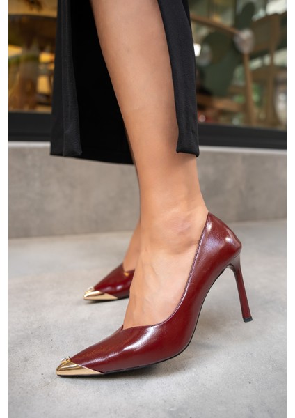 Niko Bordo Gold Aksesuarlı Topuklu Ayakkabı fiyatları