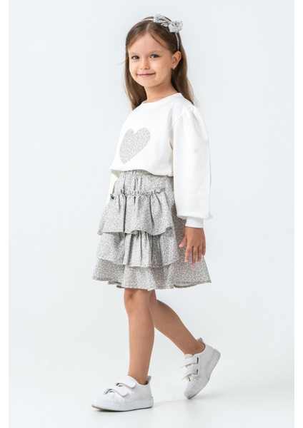 Taşlı Kalp Nakışlı Kız Çocuk 3\'lü Takım - 26K 6341 fırsatları