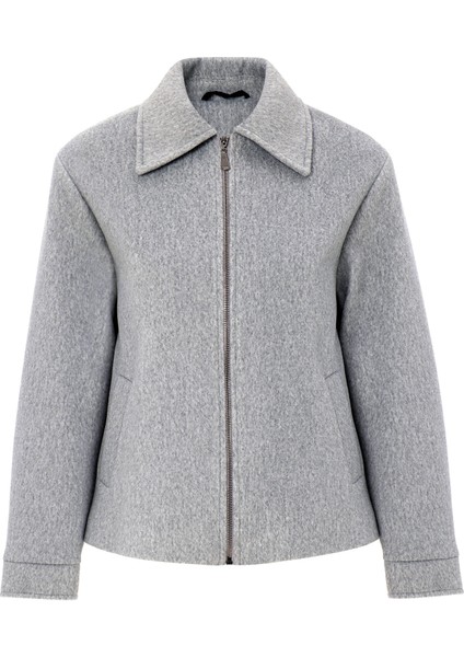 Fermuar Kapamalı Oversize Kısa Kaban AÇIK GRİ 3157 fiyatları