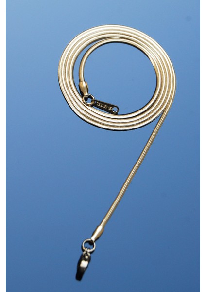 Çelik Italyan Yassı Yılan Kolye 1 Mm Altın Renk | Kararmaz , Unisex , 2 Yıl Garantili fırsatları