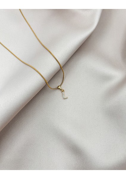 Fıora Çelik Zirkon Taşlı Harf Kolye Sade Şık Gold Ayarlanabilir Zincir Tüm Alfabe fiyatları