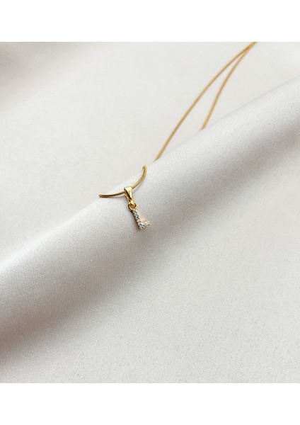 Fıora Çelik Zirkon Taşlı Harf Kolye Sade Şık Gold Ayarlanabilir Zincir Tüm Alfabe indirimleri