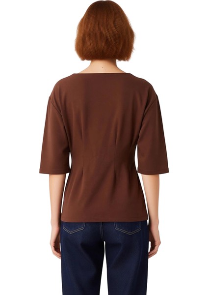 Kadın Fitted Interlok Bluz Truvakar Kol ve Peplum Detaylı Günlük Şıklık Kaliteli Şık Rahat fiyatları