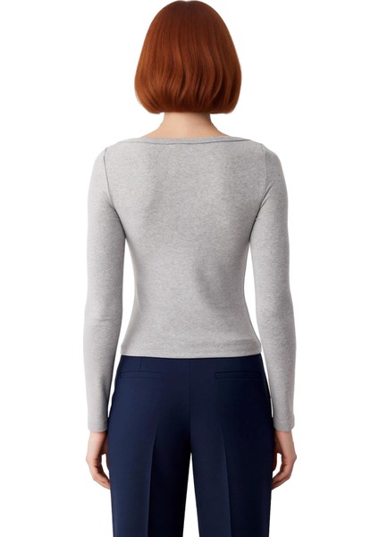 Kadın Kayık Yaka Vücut Sarar Uzun Kollu Örme Üst Kaliteli Şık Rahat Modern Zarif Günlük modelleri