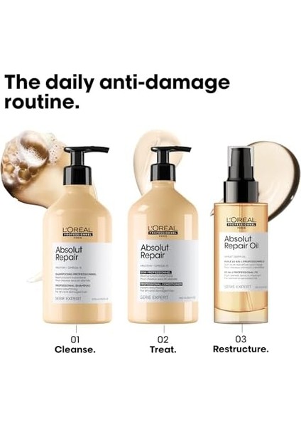 L&apos;oréal Professionnel Paris Serie Expert Absolut Repair 10 In 1 Yıpranmış Saçlar Için 10 Etkili Mucize Saç Bakım Yağı 90ML fiyatları