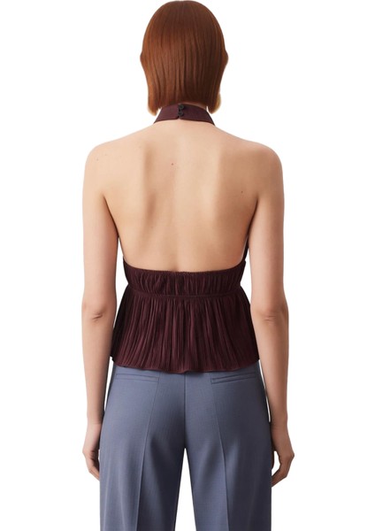 Kadın Halter Yaka Bürümcük Dokulu Tam Astarlı Kaliteli Şık Rahat Modern Zarif Günlük fırsatları