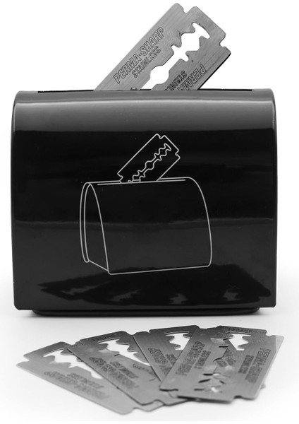 Metal Dizayn Jiletler Için Güvenli Saklama Atık Kutusu, Doğa Dostu Minik Tasarım, 50 Atık Jilet Kapasitesi, Tıraş Bıçağı Güvenli Saklama (Siyah) fiyatları