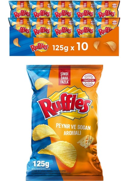 Ruffles Maximum Peynir Soğan Patates Cipsi 125 G x 10 Adet