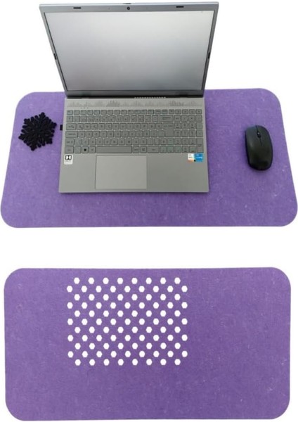 Keçe Masa Üstü Mouse Pad ve Bilgisayar Düzenleyici 70X32 cm – Antibakteriyel Mat, Keçe Mat, Masa Altlık, Ofis ve Ev Için Minimalist Tasarım (Açık Mor)