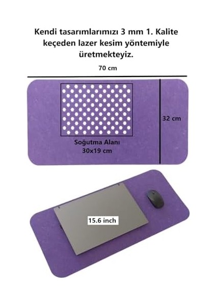 Keçe Masa Üstü Mouse Pad ve Bilgisayar Düzenleyici 70X32 cm – Antibakteriyel Mat, Keçe Mat, Masa Altlık, Ofis ve Ev Için Minimalist Tasarım (Açık Mor) modelleri
