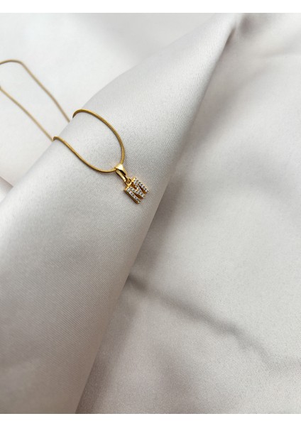 Fıora Çelik Zirkon Taşlı Harf Kolye Sade Şık Gold Ayarlanabilir Zincir Tüm Alfabe fiyatları