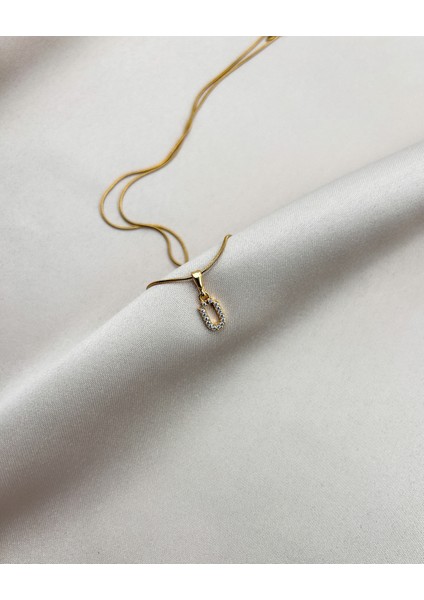 Fıora Çelik Zirkon Taşlı Harf Kolye Sade Şık Gold Ayarlanabilir Zincir Tüm Alfabe indirimleri