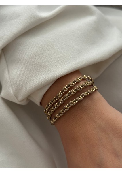 - Multi Style Dorika Zincirli Ip Detaylı Kadın Bileklik (KOD-378)