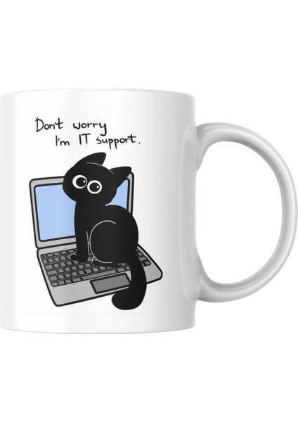 Baskılı Komik Kupa It Support Hediyelik Çay Kahve Kupası Coffee Mug