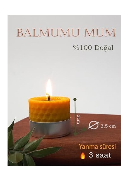 (12 Adet) Sarma Tealight Mum 3,5cm X3CM Petek Mum modelleri