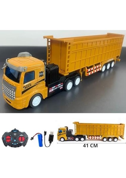 27 Mhz Uzaktan Kumandalı Kamyon Kasalı Tır 41 cm Full Fonksiyon Kasası Ayrılabilir Sadece Tır Kafası Olarak Kullanılabilir Rc Iş Makinesi (Sarı) modelleri