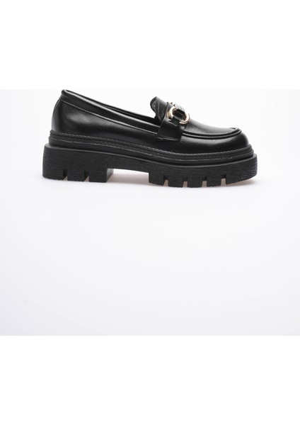 Kadın Deri Loafer Oxford Kalın Comfort Tabanlı Toka Detaylı Siyah Auren fiyatları