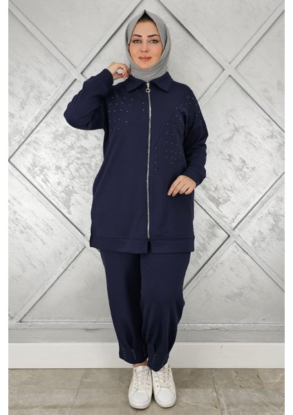 Kadın Taş Detaylı Tesettür Takım modelleri