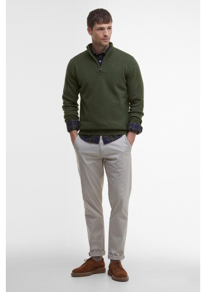 Essential Lambswool Half Zip Kazak OL54 Mıd Olıve modelleri