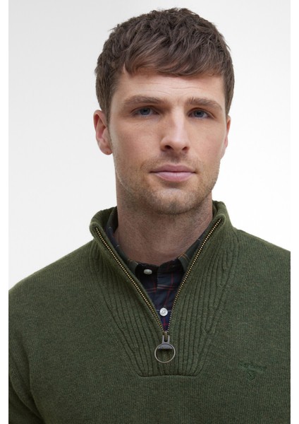Essential Lambswool Half Zip Kazak OL54 Mıd Olıve indirimleri