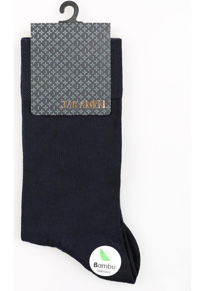 Lacivert Bambu Tekli Soket Çorap
