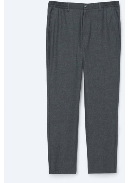 Antrasit Düz Dokuma Jogging Fit Casual Pantolon