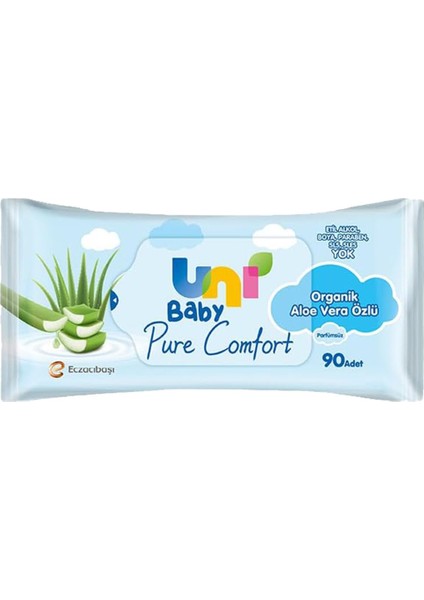 Uni Baby Pure Comfort Organik Aloe Vera Özlü Islak Mendil 12X90 1080 Yaprak