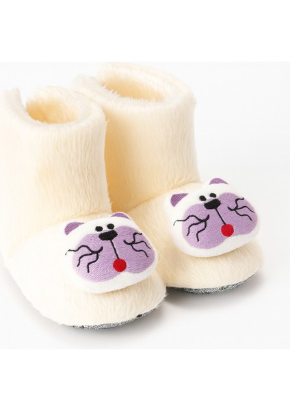 Çocuk Ev Botu, Ayıcık Peluş Bot, Polar Ayı Desenli Rahat ve Kaymaz Tabanlı, Bebek ve Çocuk