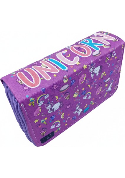 Üç Gözlü Lastikli Kalemlik Unicorn Mor fiyatları