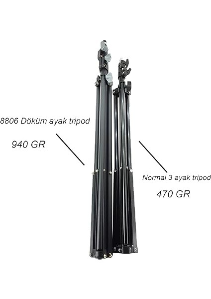 Tripod Kamera Işık Ayağı Döküm Demir 940GR Fotoğraf Makinesi Kamera 70 CM-210 cm Açılabilir Katlanabilir Tripod Yayıncı Vlog Youtuber Işık Tripod Ayağı TR8806 indirimleri