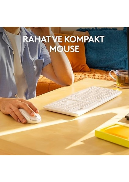 MK295 Sessiz Kablosuz Türkçe Klavye Mouse Seti Beyaz fırsatları