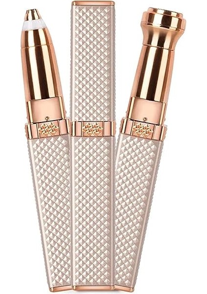 Luxury 2 Başlıklı Şarjlı Işıklı Kaş Bıyık Alma Vücut Kadın Tüy Epilasyon Aleti ve Mini Parfüm Şişesi fırsatları