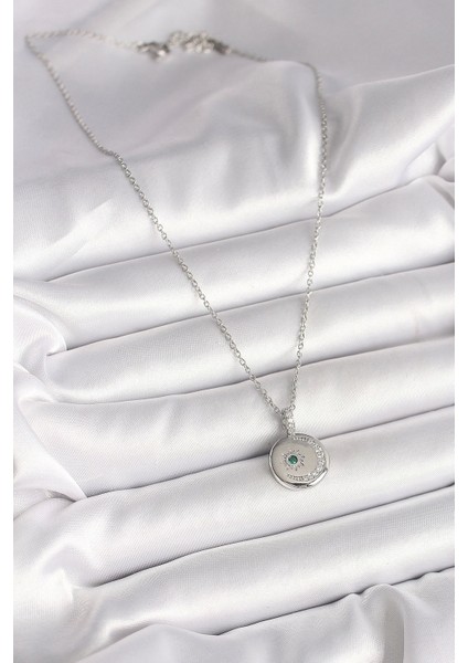 Bfs 316L Çelik Gümüş Renk Zincir Madalyon Zirkon Taşlı Işlemeli Hilal Yıldız Model Kadın fiyatları