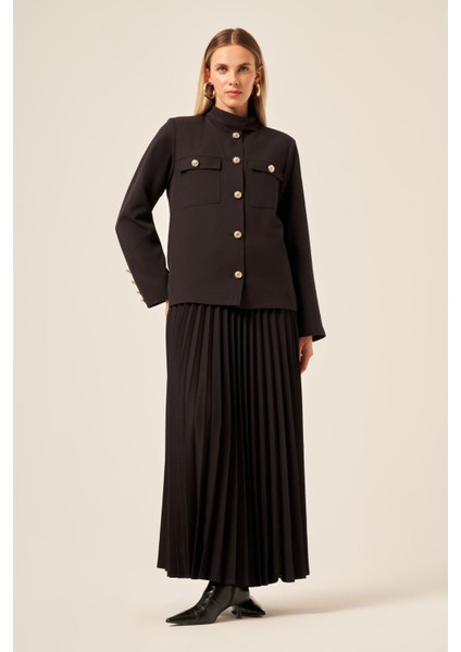 Kadin Etekli Pliseli Takım Siyah 31209 indirimleri