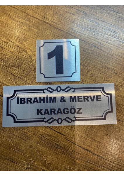 Kapı İsimliği Klasik Ev Dış Kapı İsimliği Çelik Kapı İsimliği Gümüş0017