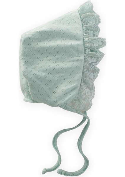 Fistolu Bağlamalı Bebek Şapka 0-1 Yaş Mint Yeşili