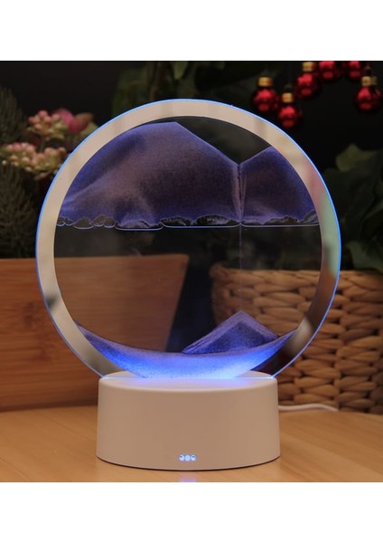 Işıklı Kum Saati - Kum Dağı Akış Tablosu Büyük Boy Renk Değiştiren - Mor