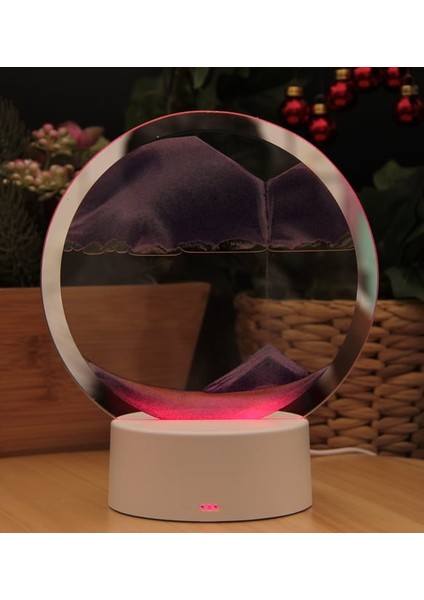 Işıklı Kum Saati - Kum Dağı Akış Tablosu Büyük Boy Renk Değiştiren - Mor modelleri