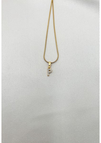 Fıora Çelik Zirkon Taşlı Harf Kolye Sade Şık Gold Ayarlanabilir Zincir Tüm Alfabe fiyatları